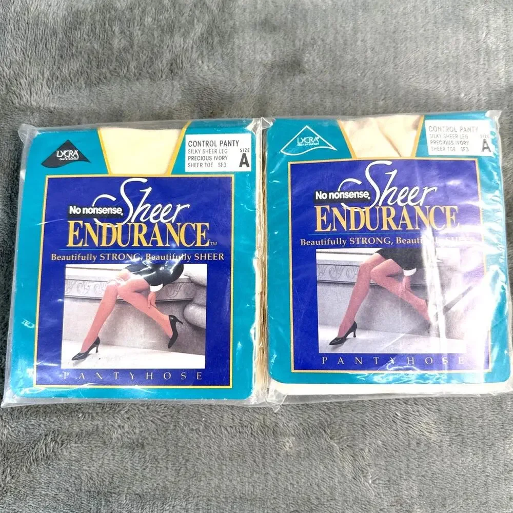 NOS Vintage Hosiery Pantyhose x6 No Nonsense Sheer Endurance Size A Petit Medium